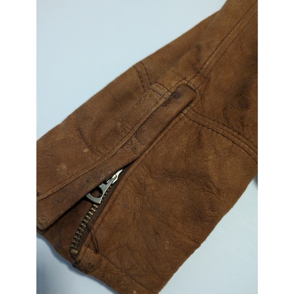 Lucky Brand Lucky Legend Womens Brown Suede Leather Jacket Size Medium Laced - Picture 11 of 16